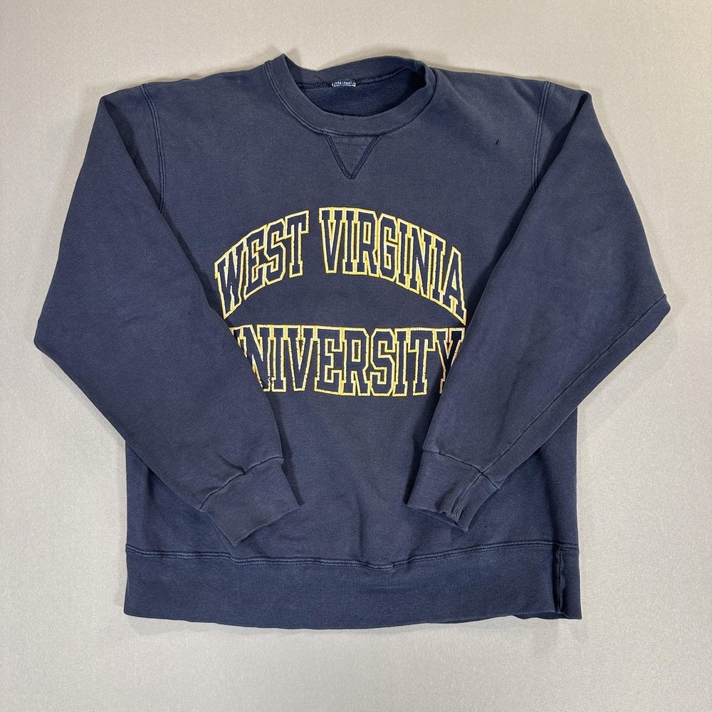 VTG West Virginia Mountaineers Sweatshirt Mens Aprox Medium Blue NCAA Champion